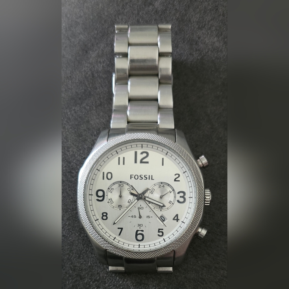 Fossil Foreman FS4864 men's chronograph watch stainless steel, No Batter {Firm)